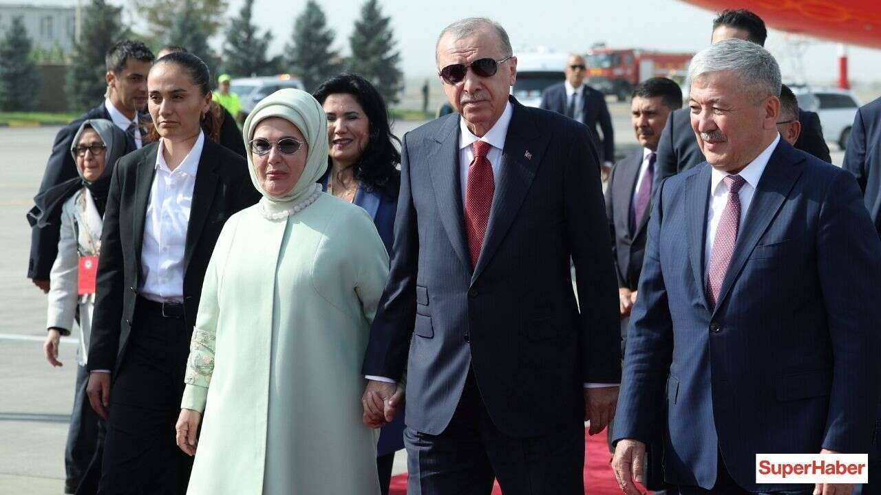 Cumhurbaşkanı Erdoğan, Şanghay İşbirliği Teşkilatı Zirvesi için Kırgızistan'da
