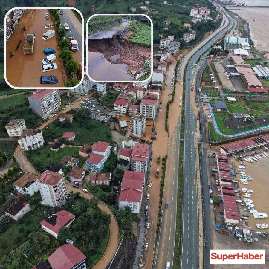 Rize'de metrekareye 100 kilodan fazla yağış düştü! Felaketi bir de havadan görün