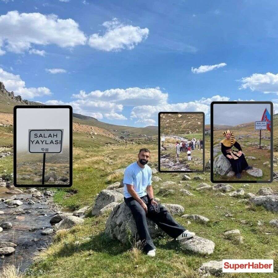 Trabzonlular yaylaya "Salah yaylası" tabelası astı! Trabzonlu "Firavun" taş üzerine oturdu