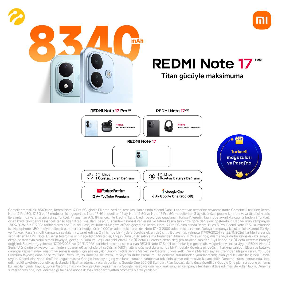 Turkcell Terminal Redmi Note 17 Serisi BTL