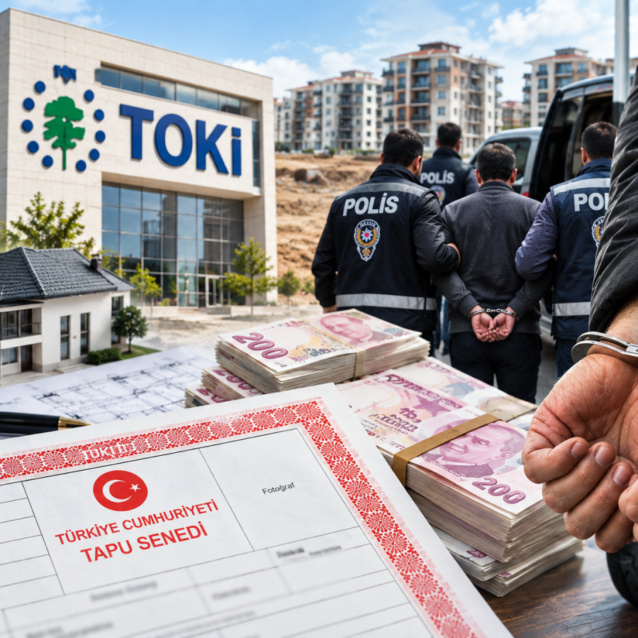 Sahte tapu oyunuyla dev dolandırıcılık: TOKİ arsası üzerinden 90 milyon TL'lik vurgun! 9 şüpheliye operasyon