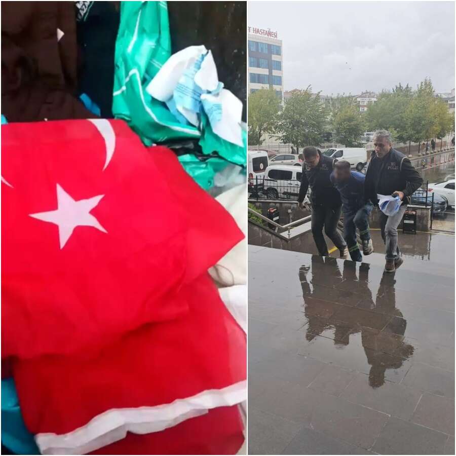 Çerkezköy'de Oscarlık provokasyon bozuldu: Türk bayrağını çöpe atıp video çeken kişi gözaltına alındı!