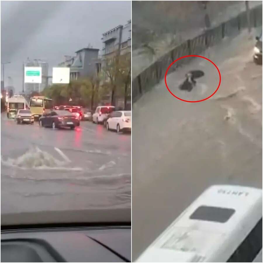 İstanbul sağanak yağışa teslim! Yollar göle döndü! Bir kadın sulara böyle kapıldı...