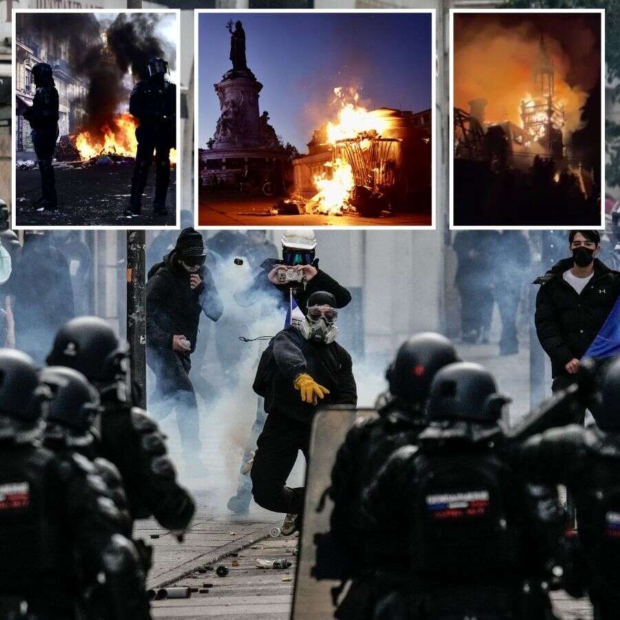 Fransa'da sokaklar savaş alanına döndü: 143 yıllık tarihi belediye binası ateşe verildi! Macron'dan açıklama: Yıkanlar bedelini ödemeli