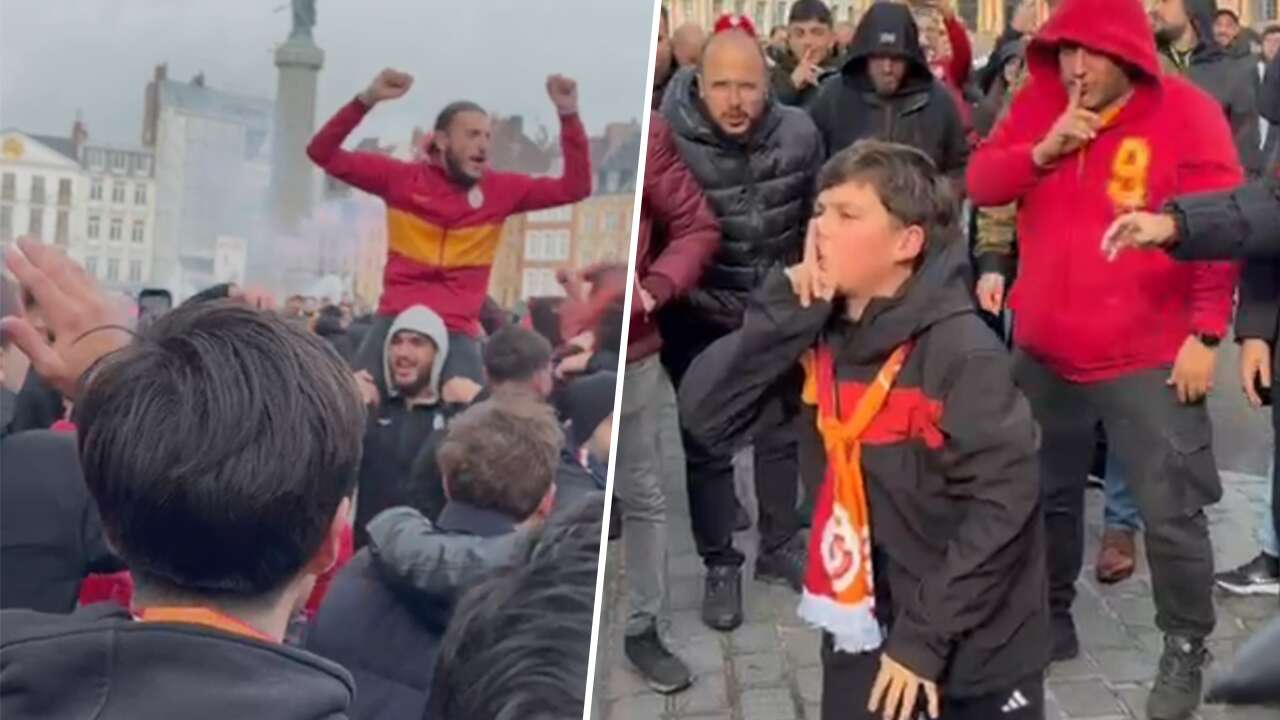 Fransızlar sustu bizimkileri dinliyor! Galatasaray taraftarı Lille sokaklarını inletti