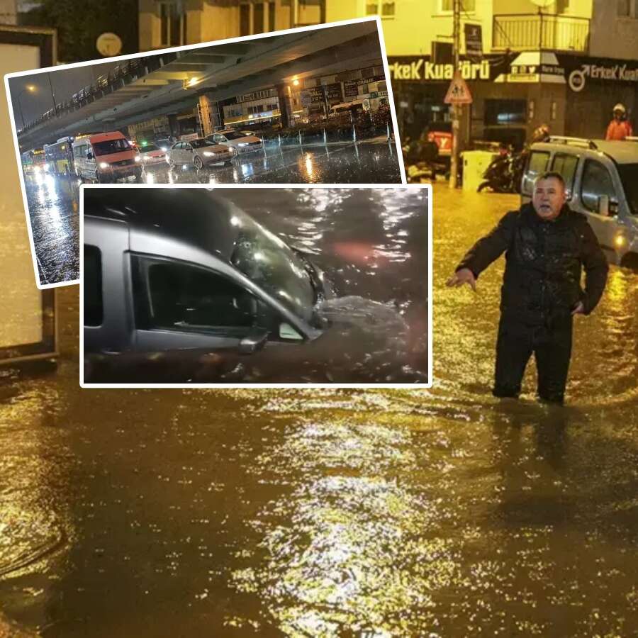 Megakentte sağanak kabusu: İstanbul'da yollar göle döndü, trafik yüzde 80'e fırladı!