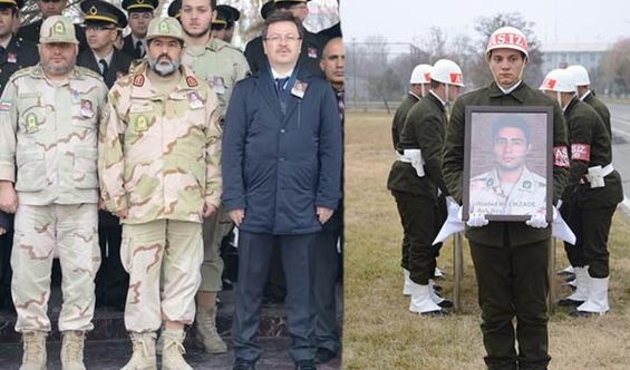 Sınırda öldürülen İranlı asker törenle uğurlandı...
