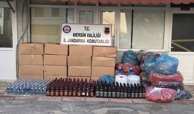 Mersin'de 380 litre sahte içki ele geçirildi...
