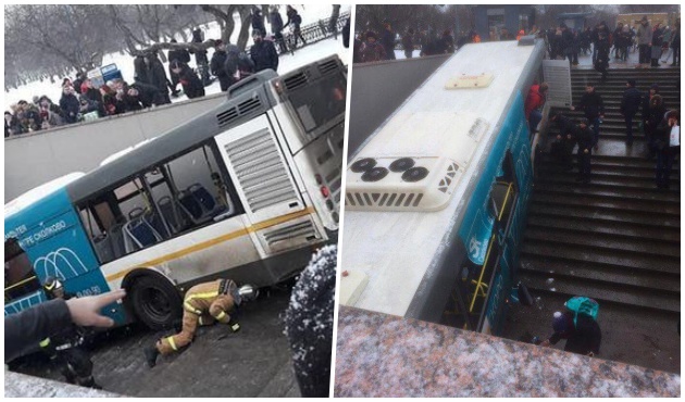 Rusya'da otobüs metro girişindeki yayaların arasına daldı! Ölü ve yaralılar var... / VİDEO