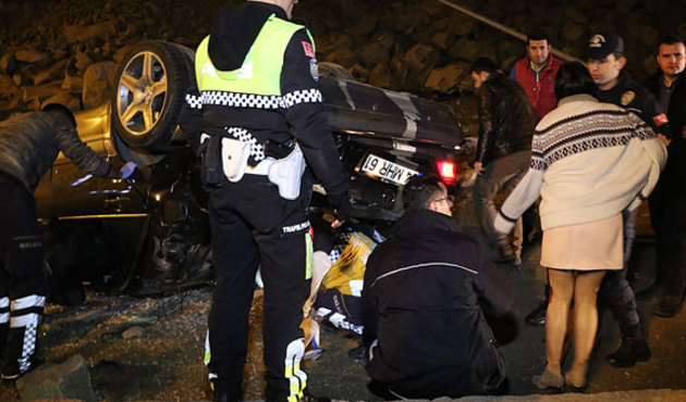 134 promil alkollü kadın sürücü otomobili ile takla attı