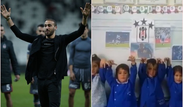 Minik öğrencilerden Cenk Tosun'a 'Tosun Paşalı' veda / VİDEO