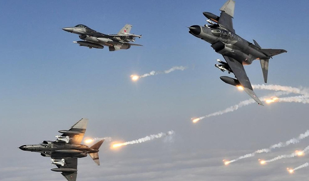 Afrin'deki terör yuvalarına 100 ton bomba atıldı