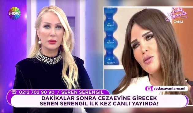 Seren Serengil cezaevine girmeden önce Seda Sayan'ın programına bağlandı!
