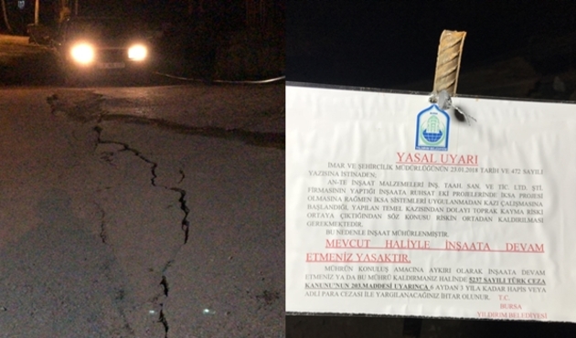Bursa'da toprak kayması: 60 ev mühürlendi...