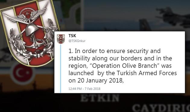 TSK, algı operasyonlarına İngilizce cevap verdi!