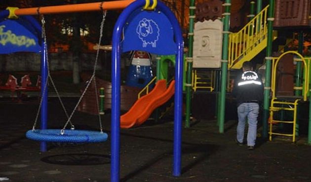 Çocuk parkında dehşet anları!