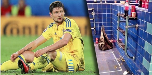 EURO 2016'da rezalet: Ukrayna soyunma odasında içki ve sigara!
