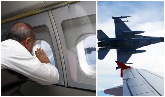 Cumhurbaşkanı Erdoğan'dan F-16 pilotuna selam!