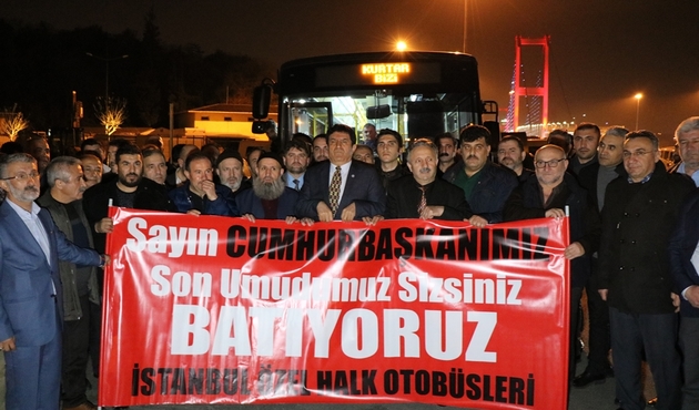 Özel Halk Otobüsü işletmecilerinden ücret eylemi...