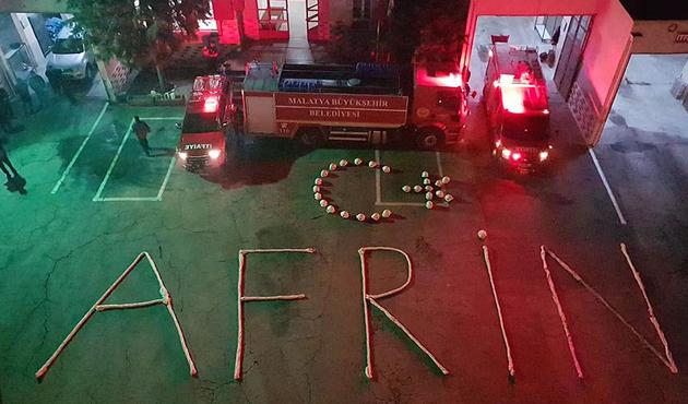 İtfaiyecilerden Mehmetçik'e destek!