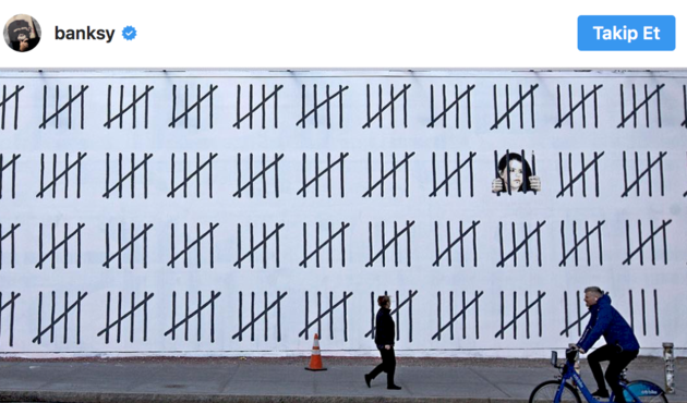 Banksy bu kez PKK'lı Zehra Doğan'a destek verdi!