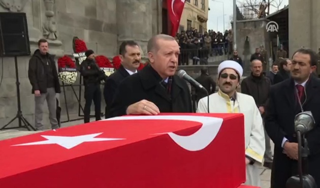 Erdoğan, Afrin şehidinin cenaze törenine katıldı!
