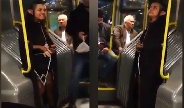 Metrobüse binen kadın, yolcuları şoke etti! / VİDEO