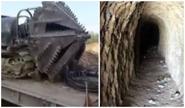 Afrin'de YPG'lilerin tünel açarken kullandığı iş makinası bulundu! / VİDEO