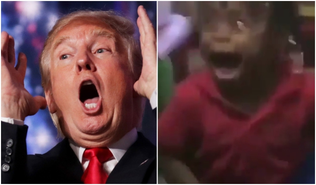 Trump'ı karşısında gören çocuk çıldırdı! /VİDEO