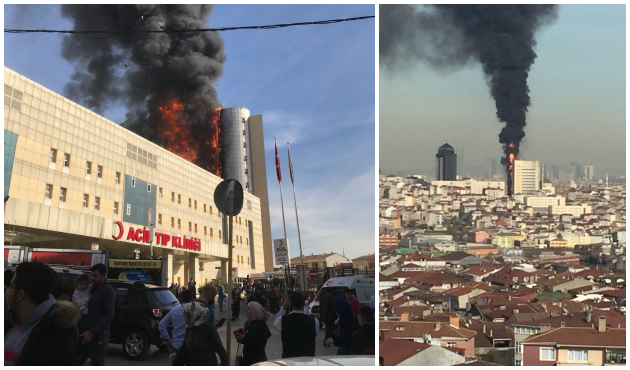 Gaziosmanpaşa'daki Taksim İlkyardım hastanesinde büyük yangın...