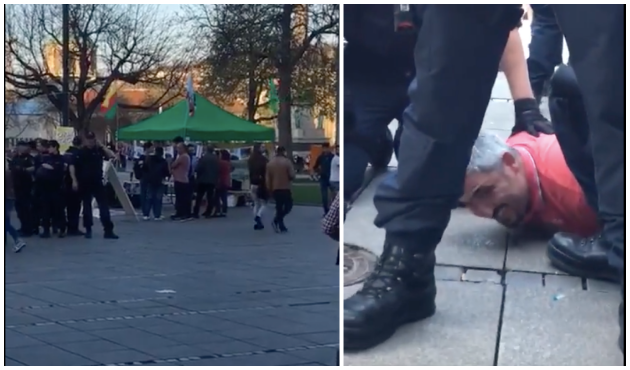 Almanya'da PKK yandaşlarını protesto eden Türk gözaltına alındı... / VİDEO