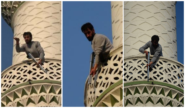 Elinde tüfek minarede dehşet saçmıştı!