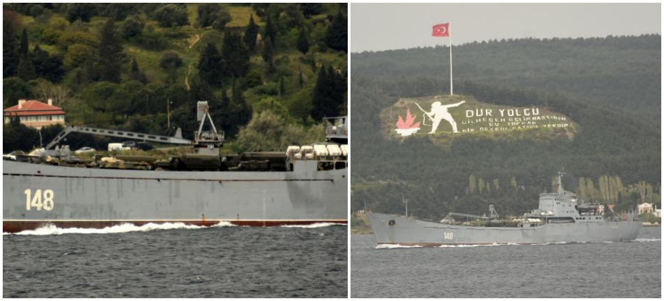 Bir gemi askeri araç bugün Çanakkale'den geçti!