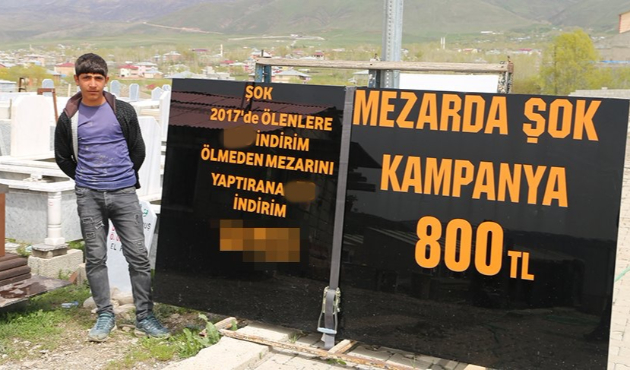 Ölmeden mezarını yaptırana büyük indirim!