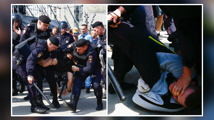 Putin karşıtları sokağa çıktı! Binden fazla gözaltı var...