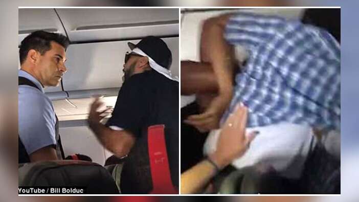 Uçakta çıkan kavga anları!
