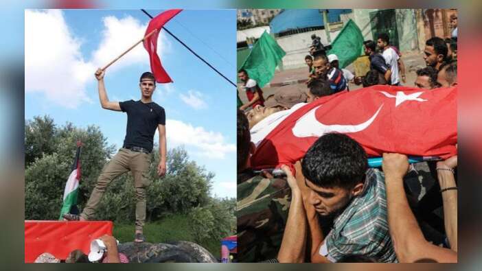 Gazze şehidi Türk bayrağıyla uğurlandı!