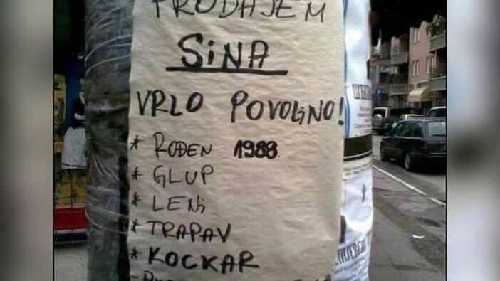Öfkeli baba oğlunu satılığa çıkardı