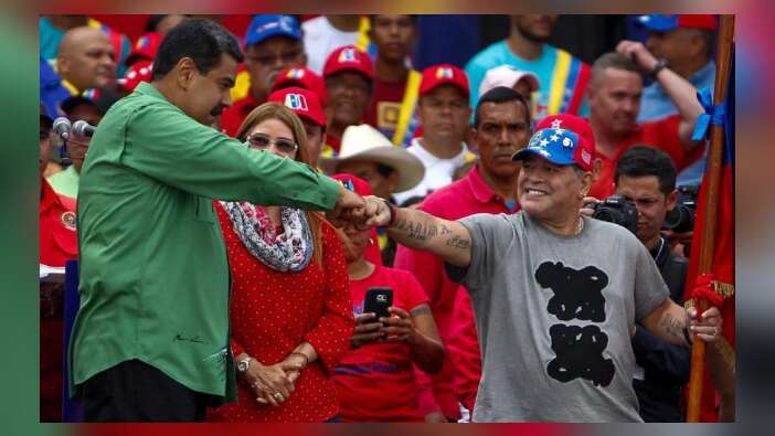 Maradona'dan darbeye direnen Maduro'ya tam destek