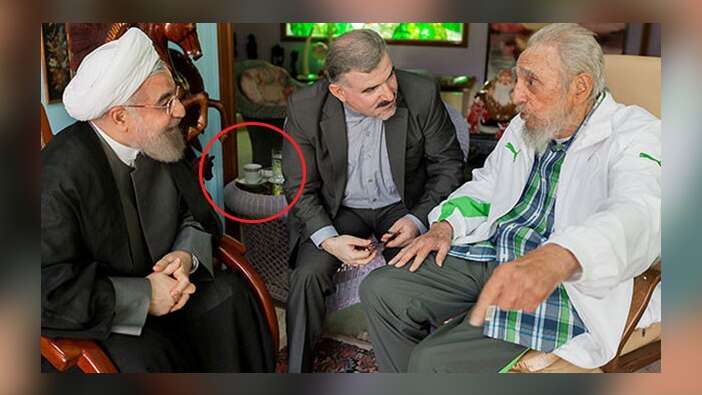Ruhani ve Castro Küba'da buluştu, masaya Türk kahvesi geldi