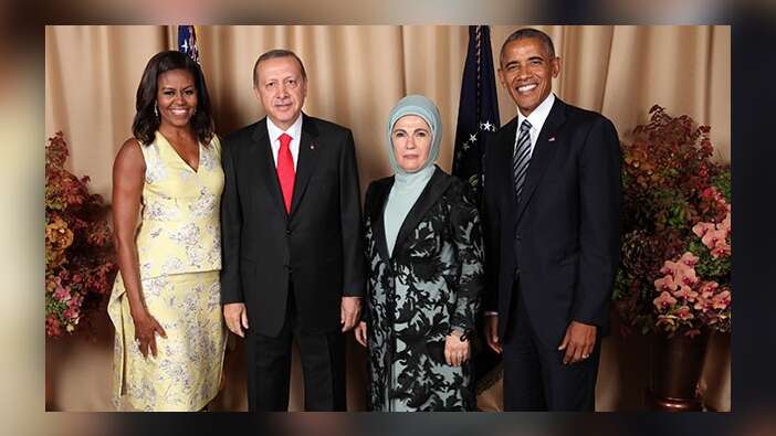 Obama ve Erdoğan çiftlerinden aile fotoğrafı