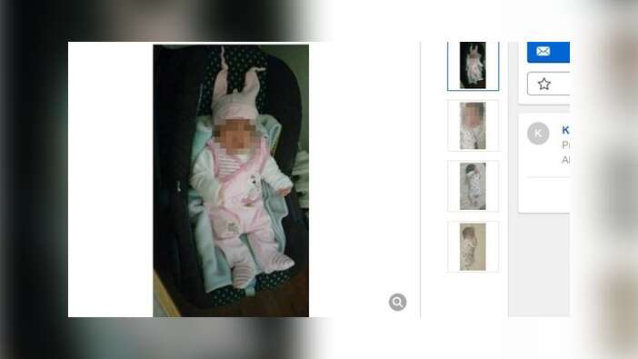 40 günlük bebeğini Ebay'de satmak istedi