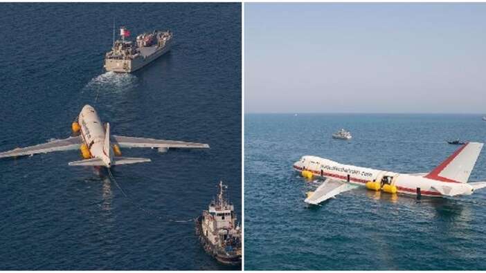 Boeing 747 körfez sularına batırıldı...