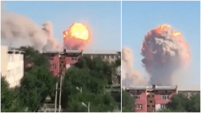 Kazakistan'da ordu deposunda peş peşe patlama!