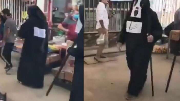 Belediye çalışanlarından Azrail kostümlü korona uyarısı