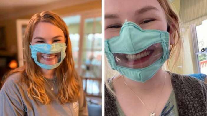 Üniversite öğrencisinden işitme engelliler için maske!