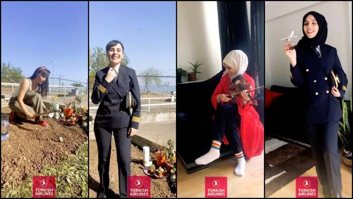 Türk Hava Yolları'nın kadın pilotları da Don't Rush Challenge akımına uydu