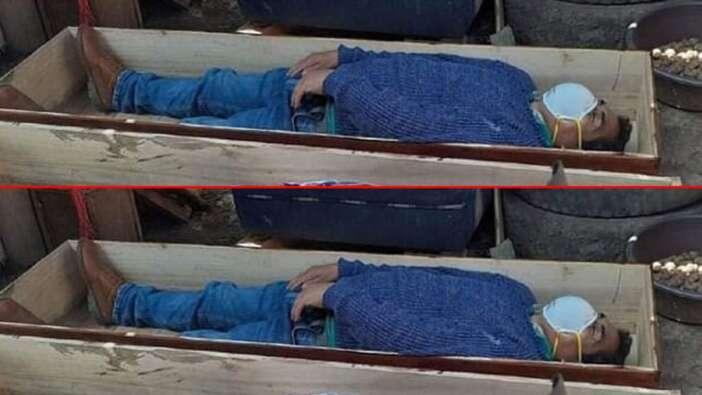 Karantinayı ihlal eden belediye başkanı tabutta ölü taklidi yaptı