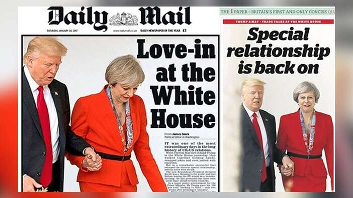 Trump ile May'in görüntüleri medyanın diline düştü