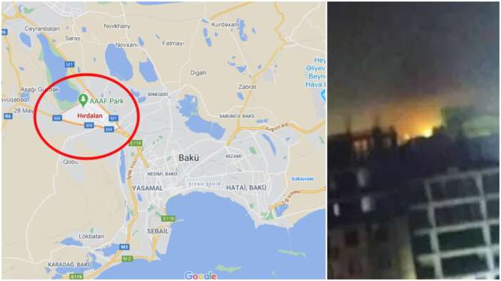 Bakü'ye yakın kasabada şiddetli patlama!